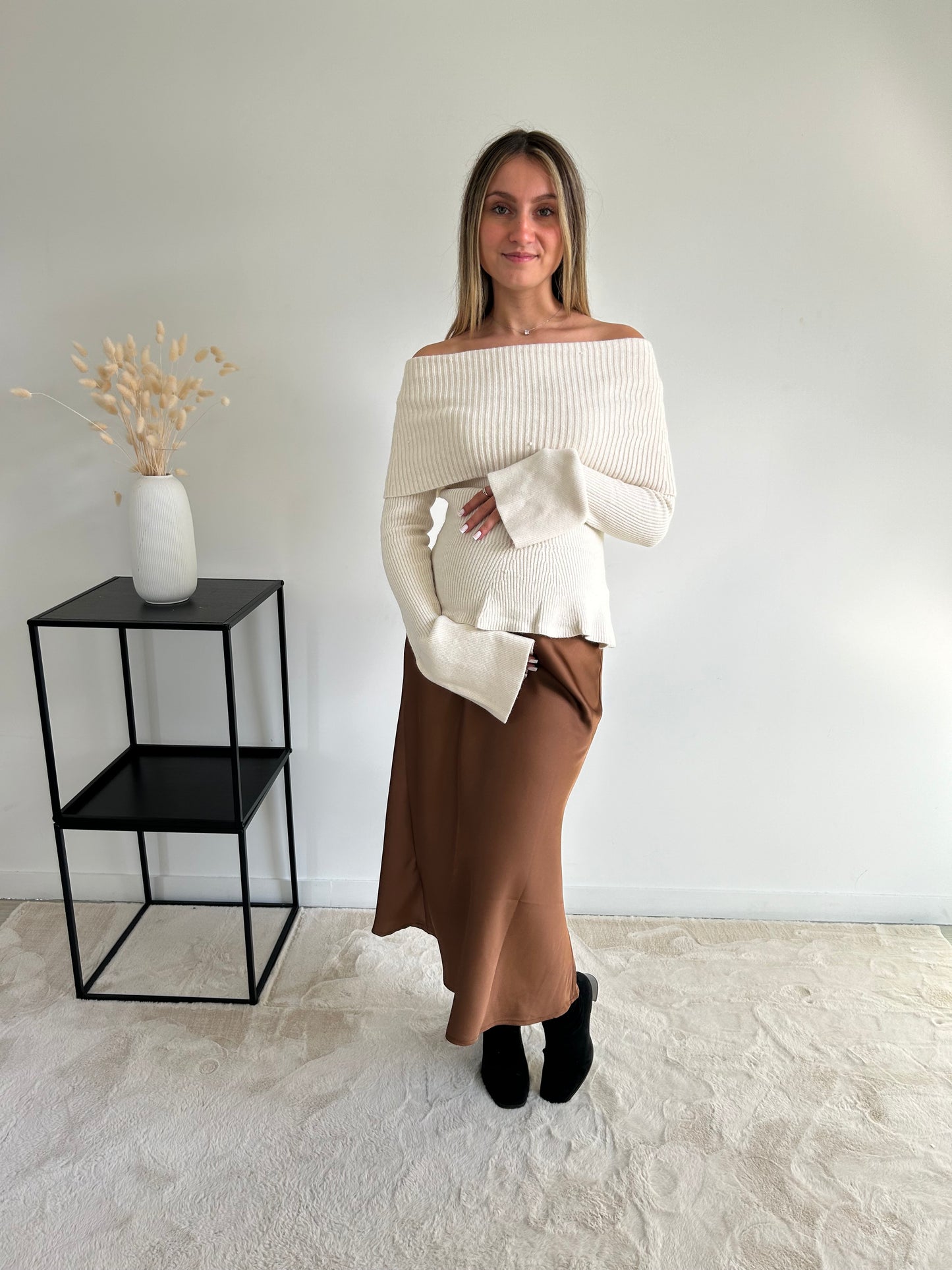 Jupe satinée de grossesse Amalia