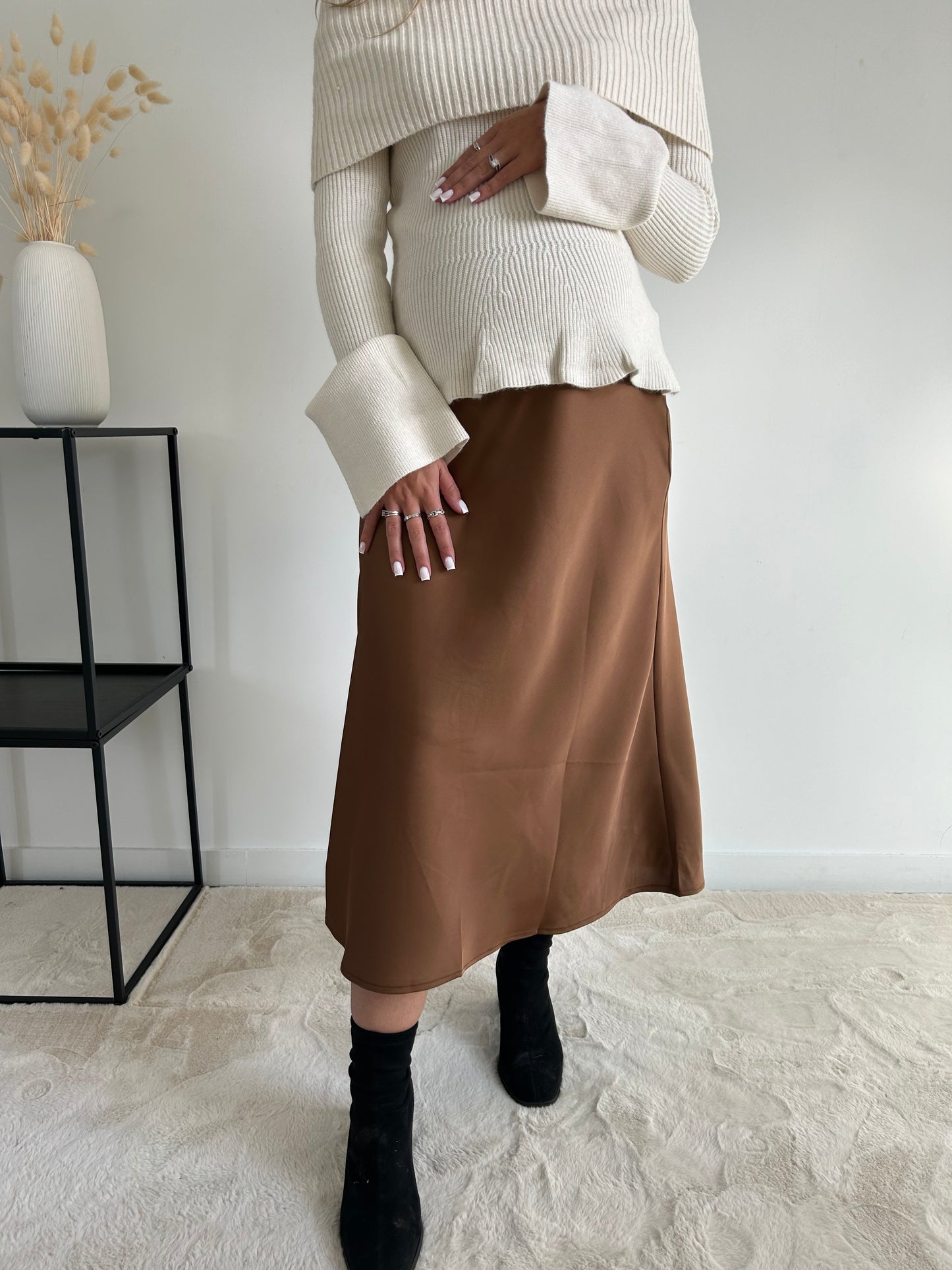 Jupe satinée de grossesse Amalia
